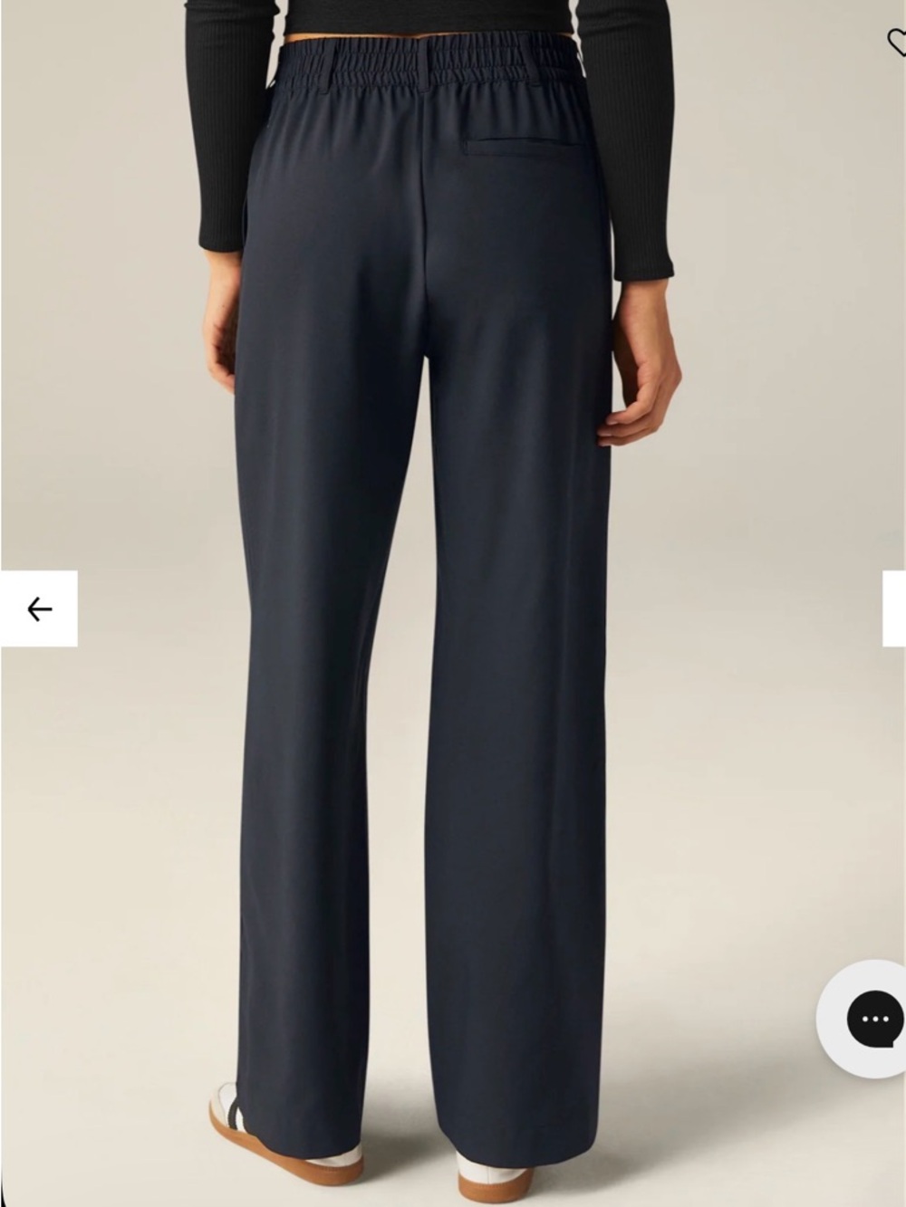 Beyond Yoga Status Wide-Leg Trouser Navy Short Length S - Picture 3 of 4